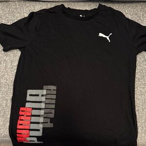 Puma Men's Black Tee with Red and White Accents